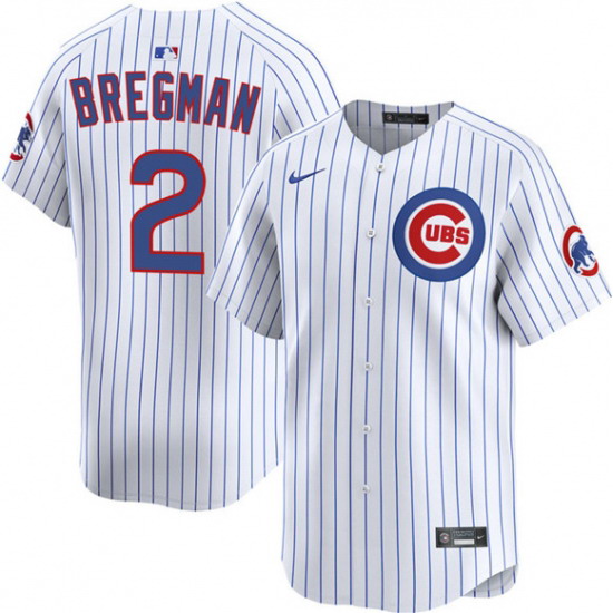 Personalized Men’s Chicago Cubs #2 Alex Bregman White 2026 Home Limited Stitched Baseball Jersey