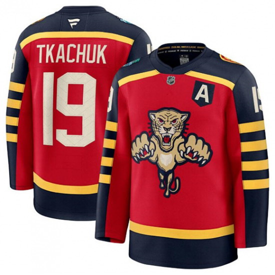 Personalized Men’s Florida Panthers #19 Matthew Tkachuk Red 2026 Winter Classic Stitched Hockey Jersey