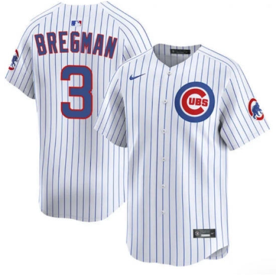 Personalized Men’s Chicago Cubs #3 Alex Bregman White 2026 Home Limited Stitched Baseball Jersey