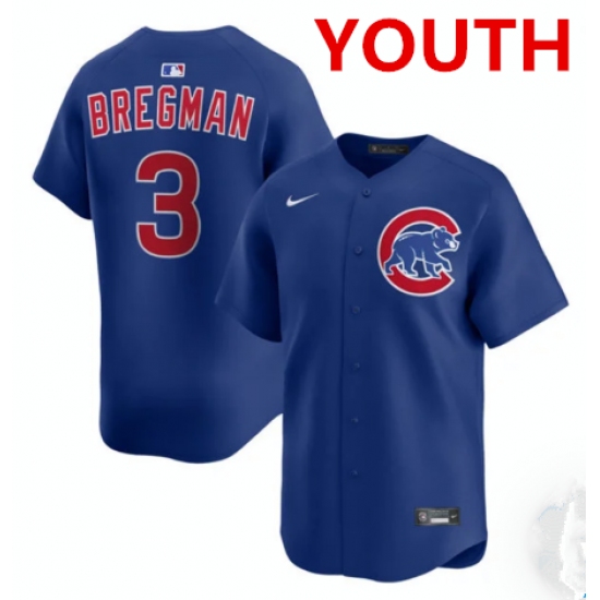 Personalized Youth Chicago Cubs #3 Alex Bregman Royal alternate limited jersey
