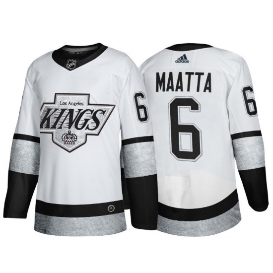 Personalized Men’s Los Angeles Kings #6 Olli Maatta White Throwback Stitched Jersey