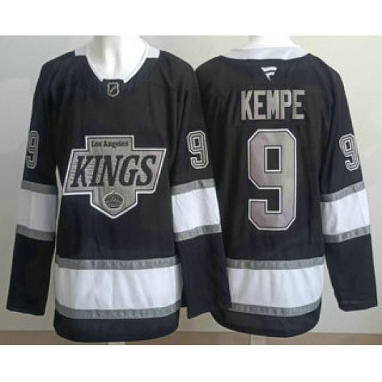Personalized Men’s Los Angeles Kings #9 Adrian Kempe Black Alternate Authentic Jersey