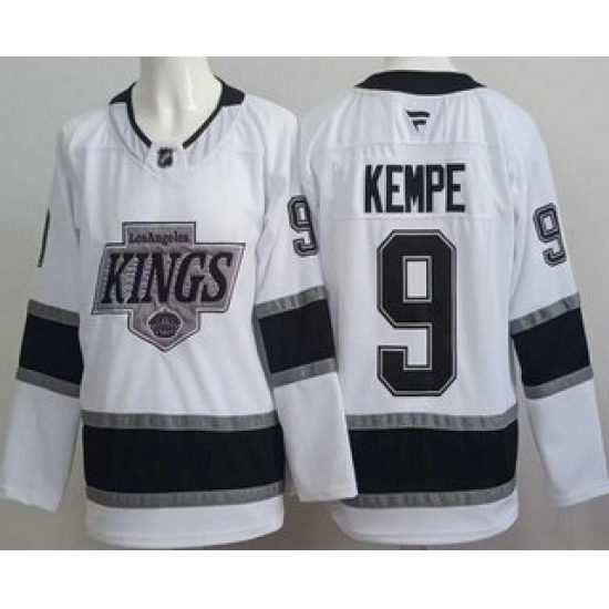 Personalized Men’s Los Angeles Kings #9 Adrian Kempe White Authentic Jersey