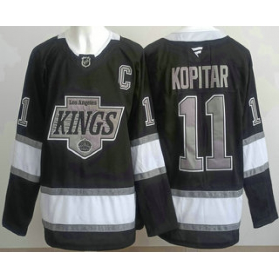 Personalized Men’s Los Angeles Kings #11 Anze Kopitar Black Alternate Authentic Jersey