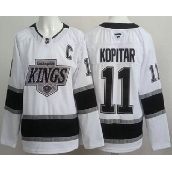 Personalized Men’s Los Angeles Kings #11 Anze Kopitar White Authentic Jersey