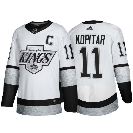 Personalized Men’s Los Angeles Kings #11 Anze Kopitar White Throwback Stitched Jersey
