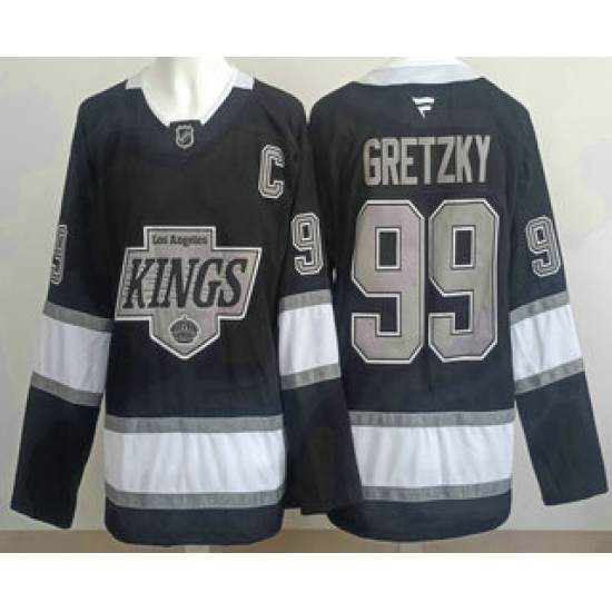 Personalized Men’s Los Angeles Kings #99 Wayne Gretzky Black Alternate Authentic Jersey