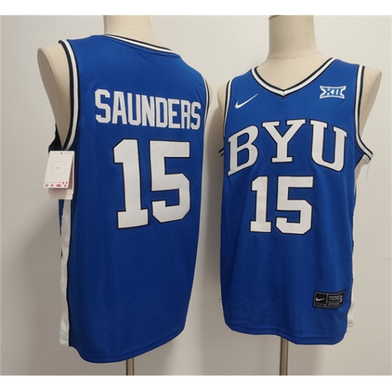 Personalized Men’s Duke Blue Devils #15 Richie Saunders Blue Stitched Basketball Jersey