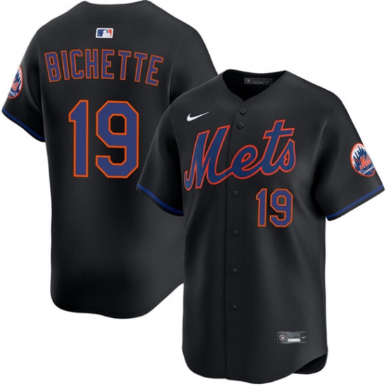 Personalized Men’s New York Mets #19 Bo Bichette 2026 Black Limited Stitched Baseball Jersey