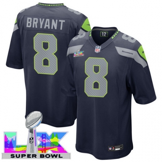 Personalized Men’s Seattle Seahawks #8 Coby Bryant Blue 2025 2026 Super Bowl LX F U S E Stitched Jersey