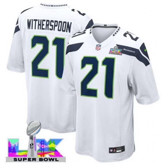 Personalized Men’s Seattle Seahawks #21 Devon Witherspoon White 2025 2026 Super Bowl LX F U S E Stitched Jersey