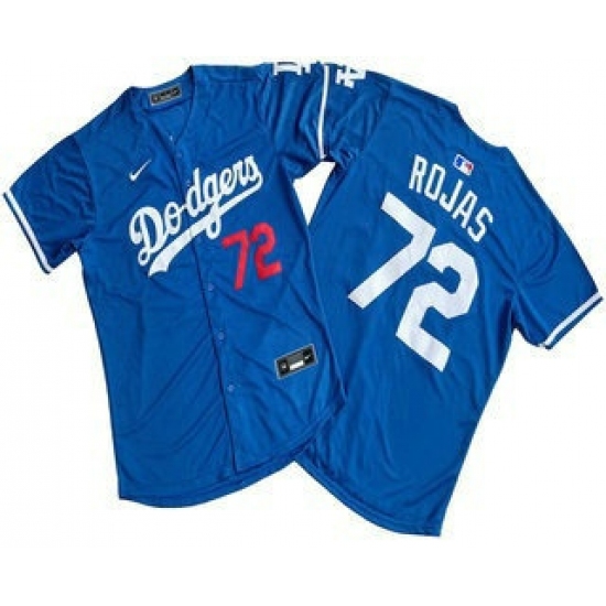 Personalized Men’s Los Angeles Dodgers #72 Miguel Rojas Blue Limited Stitched Jersey