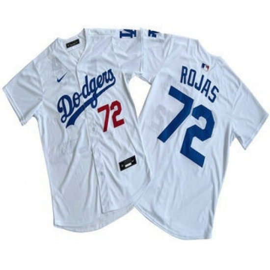 Personalized Men’s Los Angeles Dodgers #72 Miguel Rojas White Limited Stitched Jersey