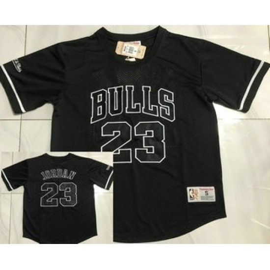 Personalized Men’s Chicago Bulls #23 Michael Jordan Black Short Sleeved AU Throwback Jersey