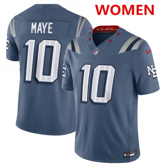 Personalized Women’s New england patriots #10 drake maye 2025 F.U.S.E. Rivalries untouchable limited football stitched jersey(run small)