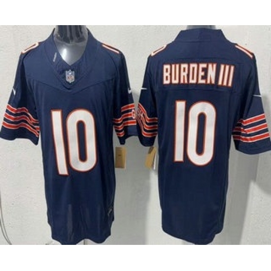 Personalized Men’s Chicago Bears #10 Luther Burden III Limited Navy FUSE Jersey