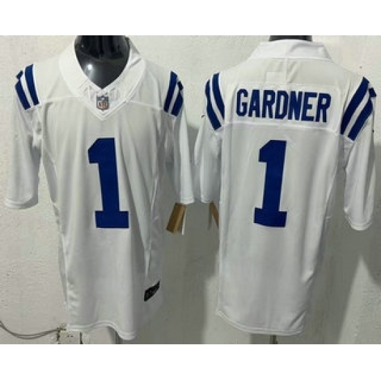 Personalized Men’s Indianapolis Colts #1 Sauce Gardner Limited White FUSE Jersey
