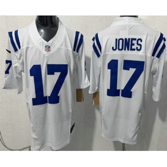 Personalized Men’s Indianapolis Colts #17 Daniel Jones Limited White FUSE Jersey