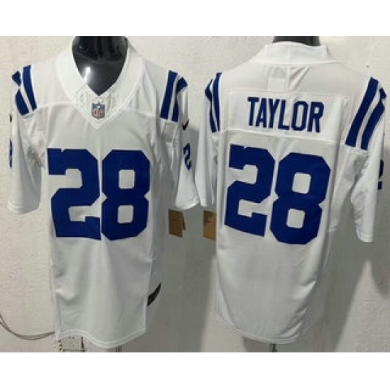 Personalized Men’s Indianapolis Colts #28 Jonathan Taylor Limited White FUSE Jersey