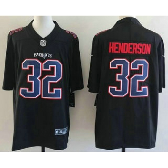 Personalized Men’s New England Patriots #32 TreVeyon Henderson Limited Black Fashion Jersey