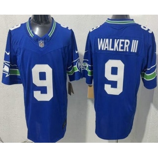 Personalized Men’s Seattle Seahawks #9 Kenneth Walker III Limited Blue FUSE Jersey