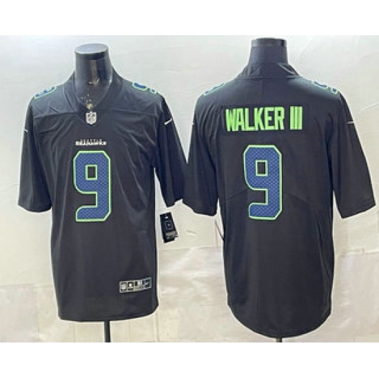 Personalized Men’s Seattle Seahawks #9 Kenneth Walker III Limited Navy FUSE Jersey