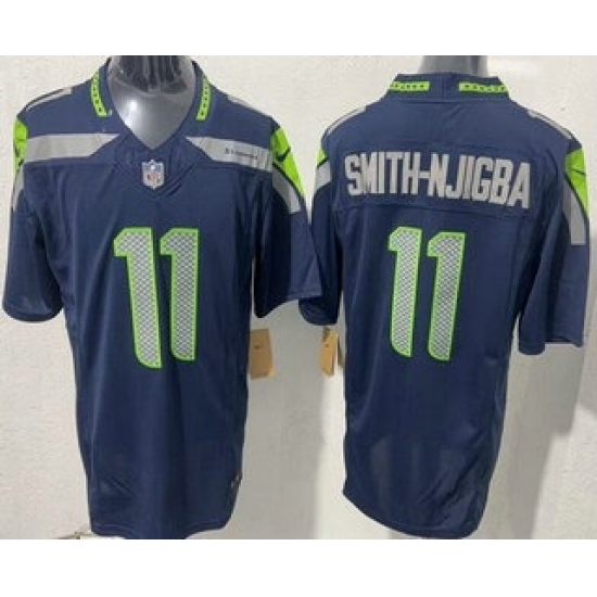 Personalized Men’s Seattle Seahawks #11 Jaxon Smith Njigba Limited Navy FUSE Jersey
