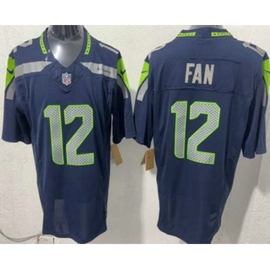 Personalized Men’s Seattle Seahawks #12 Fan Limited Navy FUSE Jersey