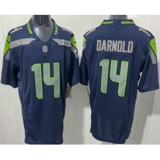 Personalized Men’s Seattle Seahawks #14 Sam Darnold Limited Navy FUSE Jersey