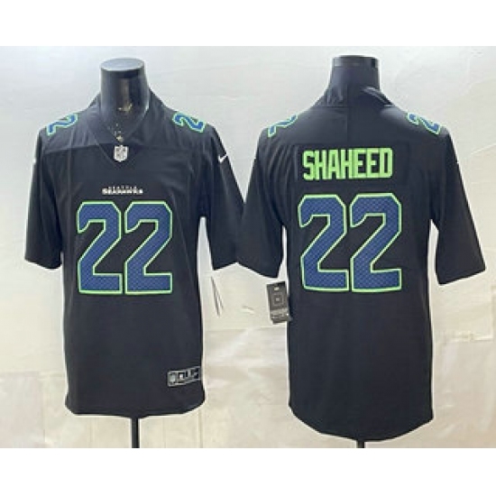 Personalized Men’s Seattle Seahawks #22 Rashid Shaheed Limited Black Fashion Jersey