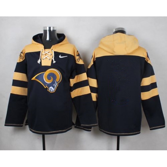 Personalized Men’s Los Angeles Rams Blank Navy Blue player pullover Hoodie