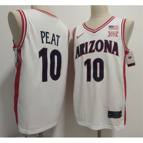 Personalized Men’s Arizona Wildcats #10 Koa Peat White Stitched Jersey