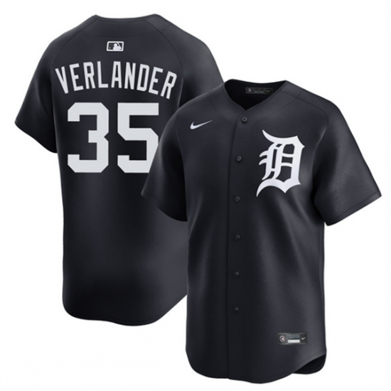 Personalized Men’s Detroit Tigers #35 Justin Verlander Black 2026 Limited Stitched Baseball Jersey
