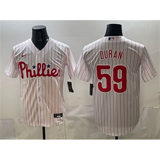 Personalized Men’s Philadelphia Phillies #59 Jhoan Duran White Cool Base Stitched Jersey