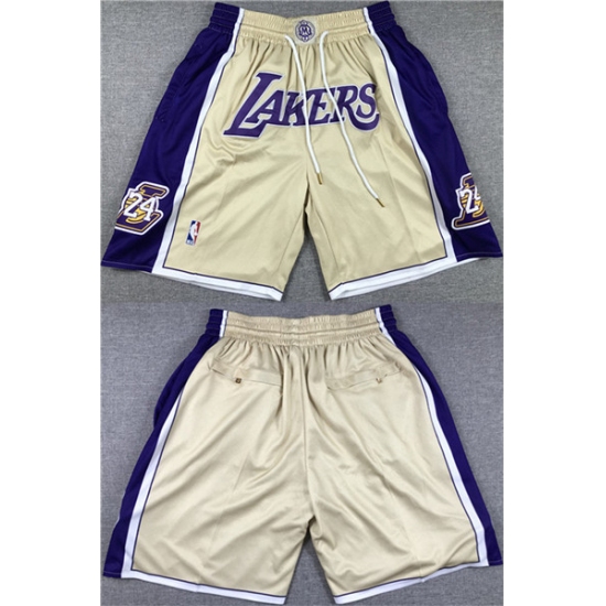 Personalized Los Angeles Lakers Gold Purple Shorts (Run Small)