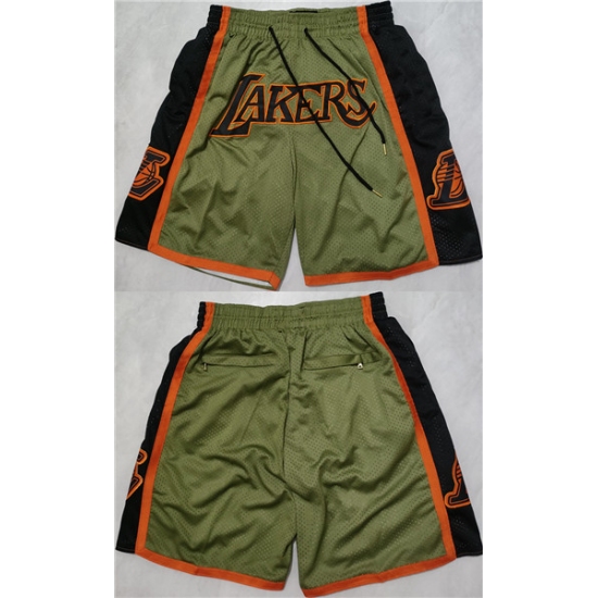 Personalized Los Angeles Lakers Green Black Shorts (Run Small)