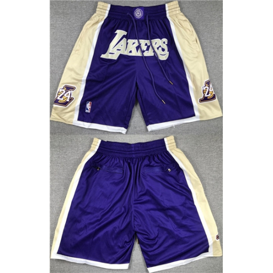 Personalized Los Angeles Lakers Purple Gold Shorts (Run Small)