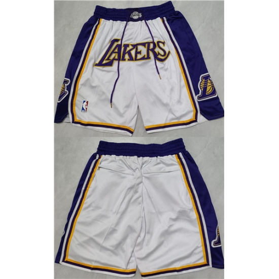 Personalized Los Angeles Lakers Purple White Shorts (Run Small)