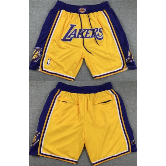 Personalized Los Angeles Lakers Yellow Purple Shorts (Run Small)
