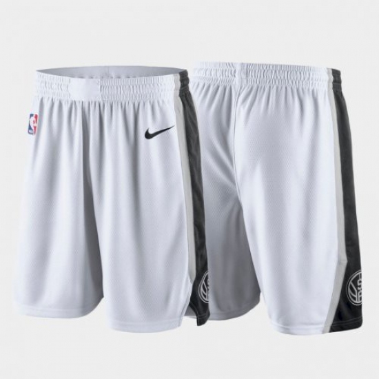 Personalized Men’ SA Spurs White NBA Shorts (Run Smaller)