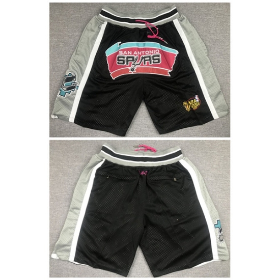 Personalized Men’ San Antonio Spurs Black Shorts (Run Small)