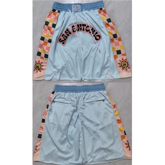 Personalized Men’ San Antonio Spurs Light Blue City Edition Shorts (Run Small)