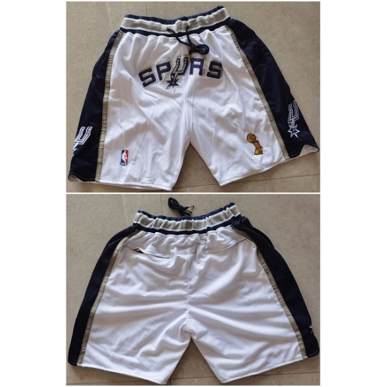 Personalized Men’ San Antonio Spurs White NBA Shorts