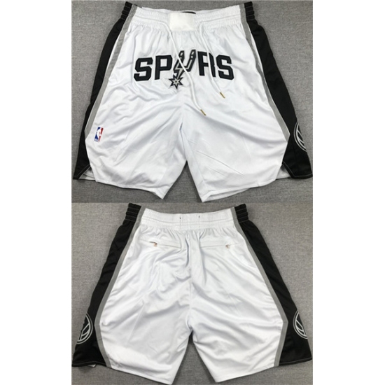 Personalized Men’ San Antonio Spurs White Shorts (Run Small)