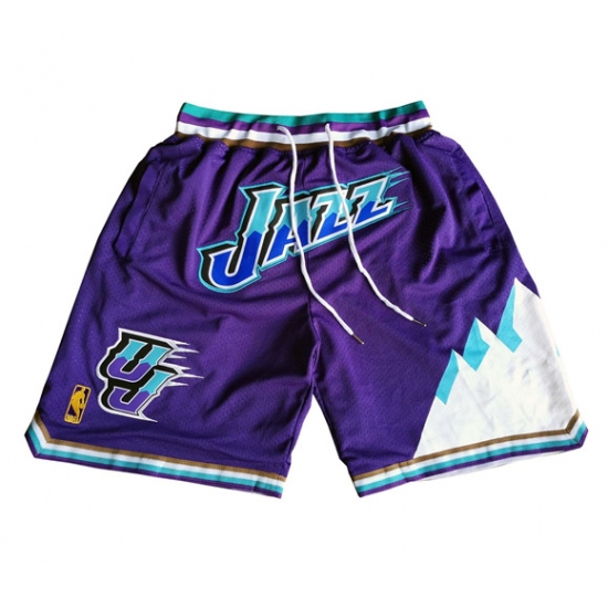 Personalized Men’ Utah Jazz Purple NBA Shorts (Run Smaller)