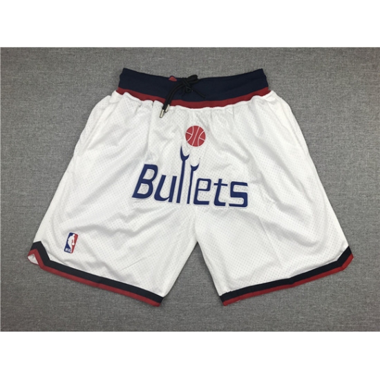 Personalized Men’ Wizards White NBA Shorts