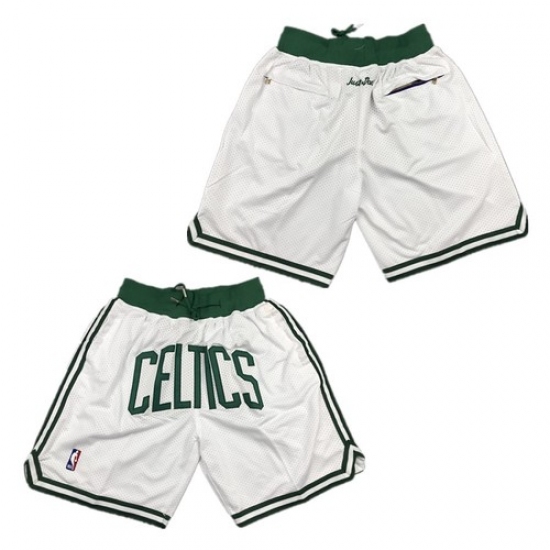 Personalized Men’s Boston Celtics White Shorts