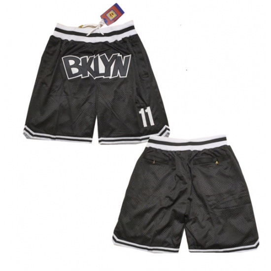 Personalized Men’s Brooklyn Nets Black Mitchell&Ness Shorts (Run Small)