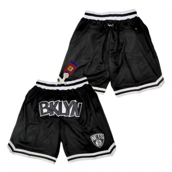Personalized Men’s Brooklyn Nets Just Don Black Shorts (Run Smaller)