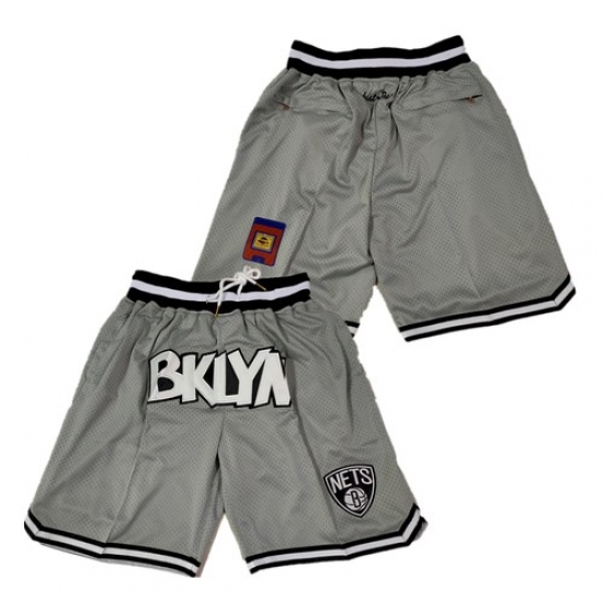 Personalized Men’s Brooklyn Nets Just Don Gray Shorts (Run Smaller)